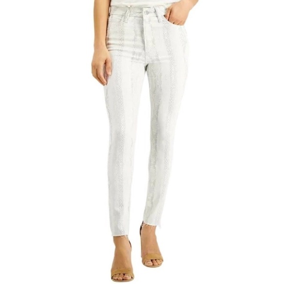 🌸New Joe’s Jeans White Snake Raw Hem Highwaist 26 - Picture 1 of 11
